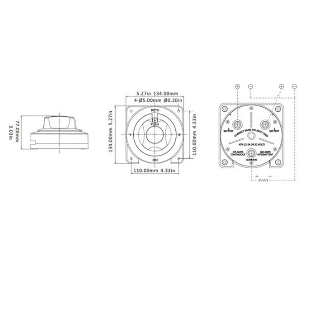 Marine Dual Battery Selector Switch for Boat RV Motor Replacement
