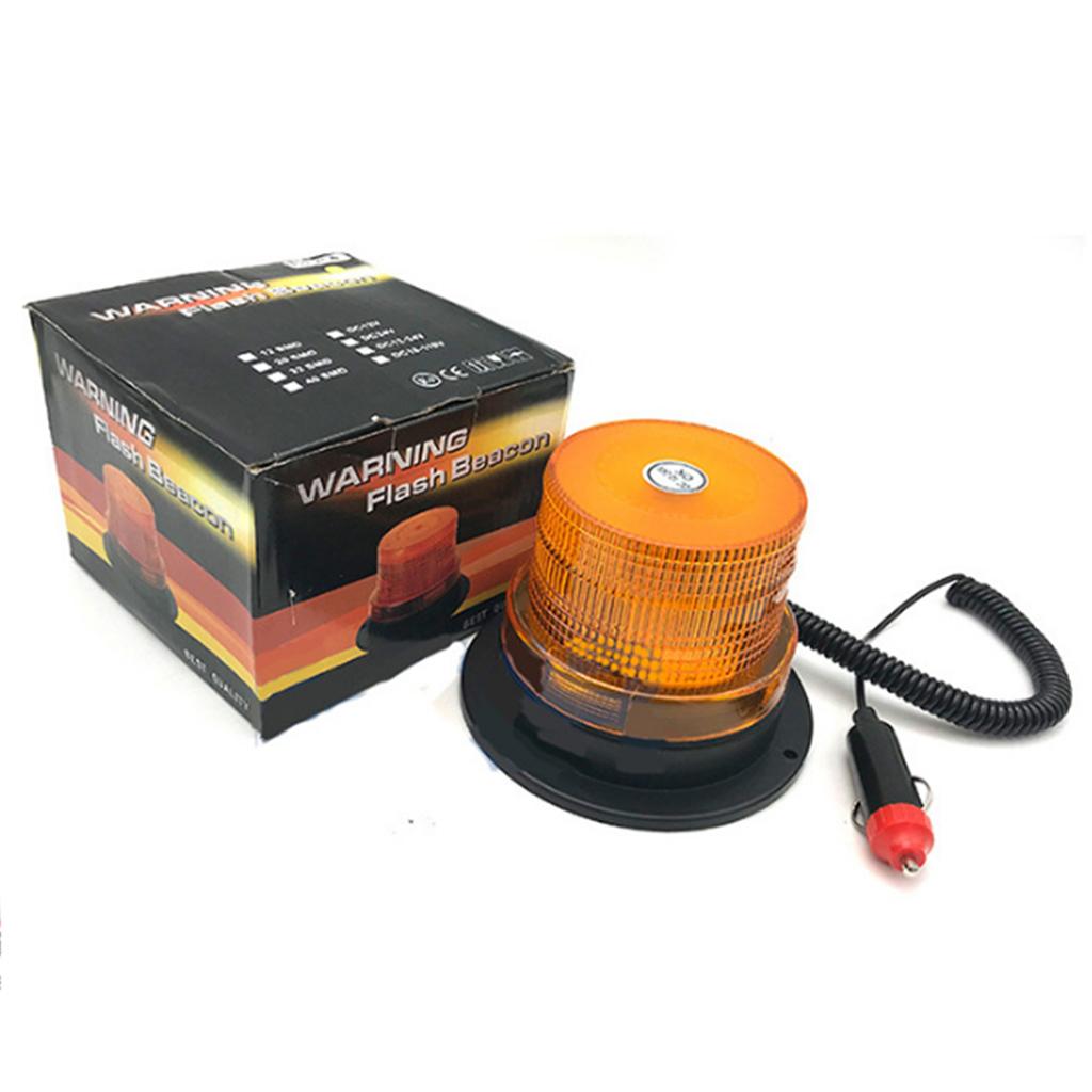 Amber Magnetic Beacon Light Emergency Warning Strobe Yellow Roof Round