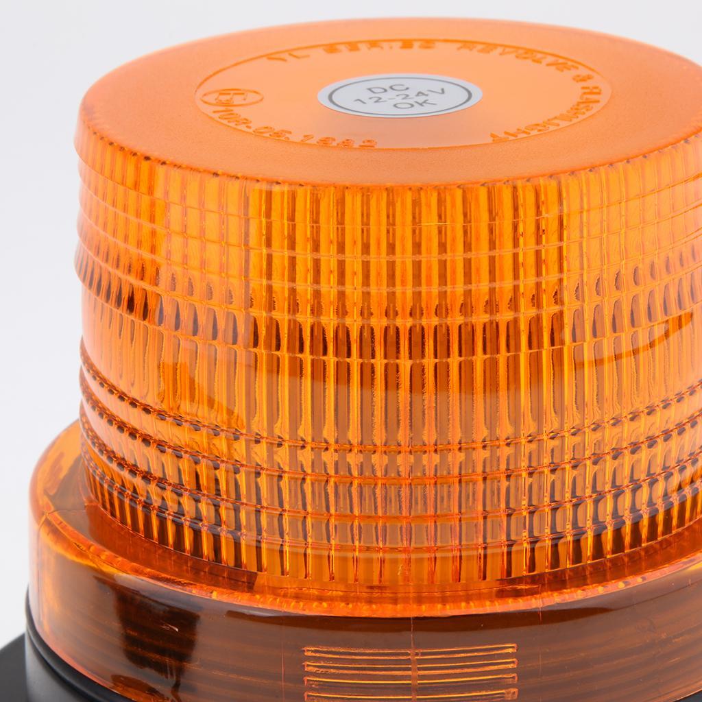 Amber Magnetic Beacon Light Emergency Warning Strobe Yellow Roof Round