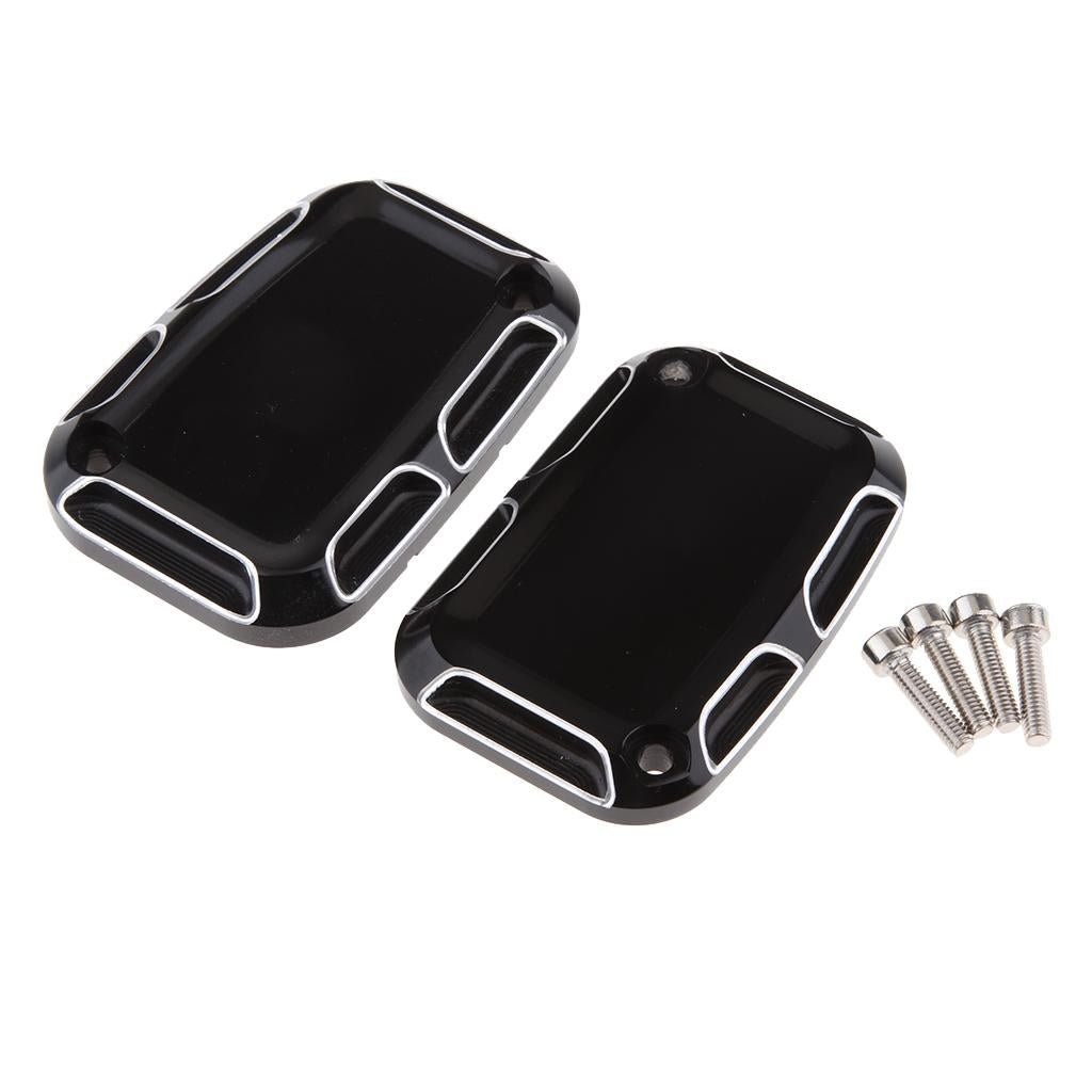 2pcs Brake Master Cylinder Cover For Harley Touring Road King Electra Glide