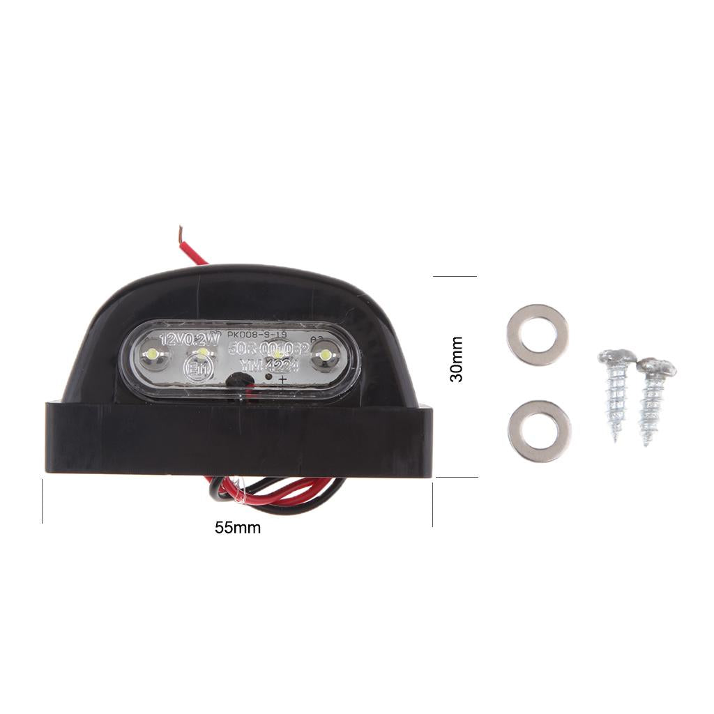 Motorcycle License Plate Lamp Turn Signal Light for Daytime Running Light Suitable for Most Vehicles, Black 12V