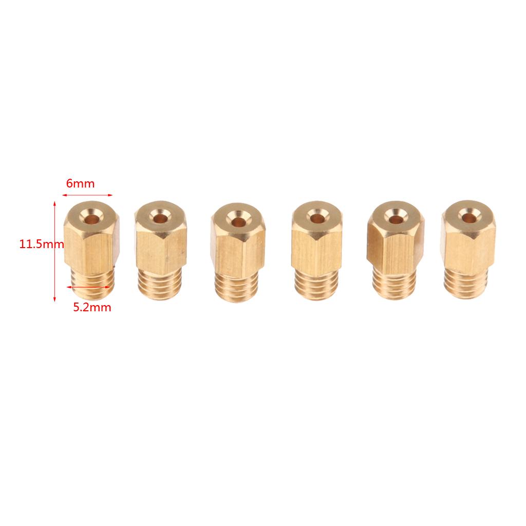 6Pcs M5 Carburetor Carb Hex Main Jet 280 290 300 310 320 330