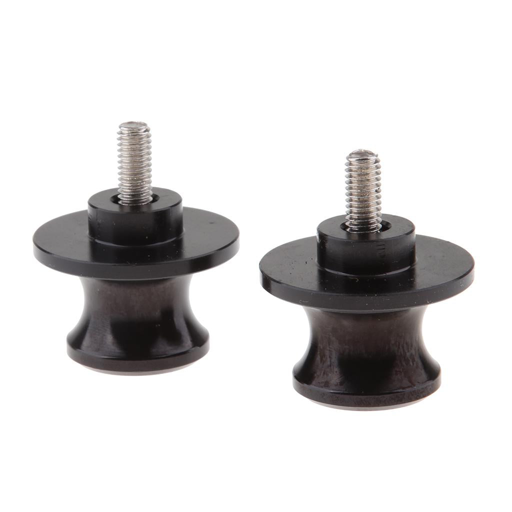 2 Pieces 6mm Motorcycle CNC Swing Arm Slider Spools for Yamaha TMAX530 Black