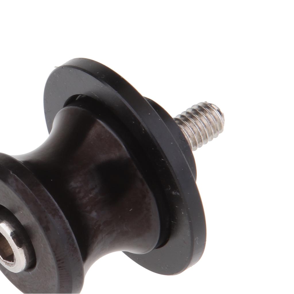 2 Pieces 6mm Motorcycle CNC Swing Arm Slider Spools for Yamaha TMAX530 Black