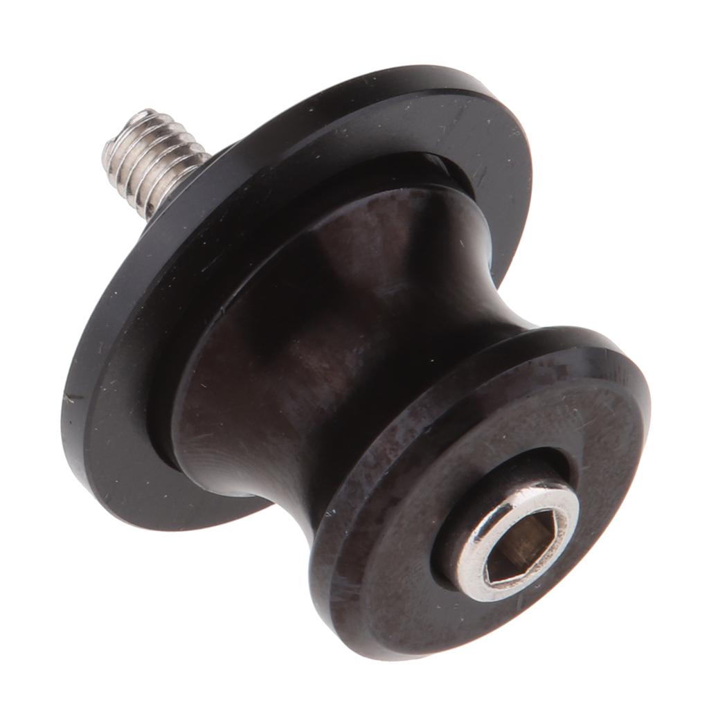 2 Pieces 6mm Motorcycle CNC Swing Arm Slider Spools for Yamaha TMAX530 Black