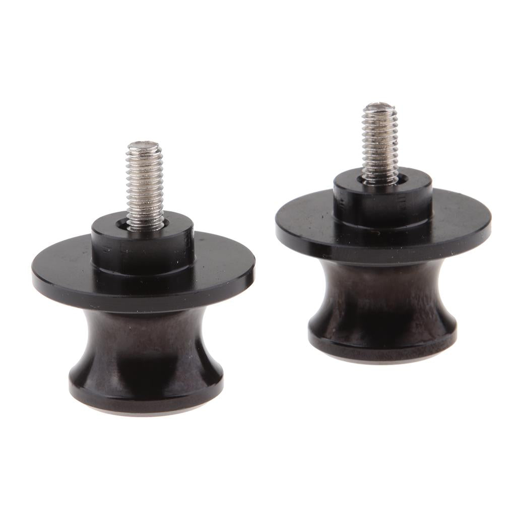 2 Pieces 6mm Motorcycle CNC Swing Arm Slider Spools for Yamaha TMAX530 Black