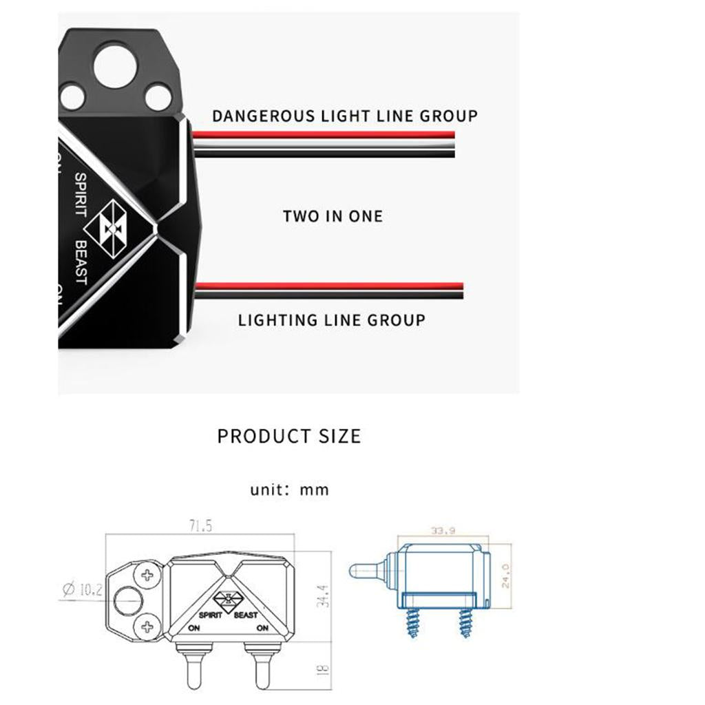 SPIRIT BEAST Motorcycle Switch Control Box for Dangerous Spot Light