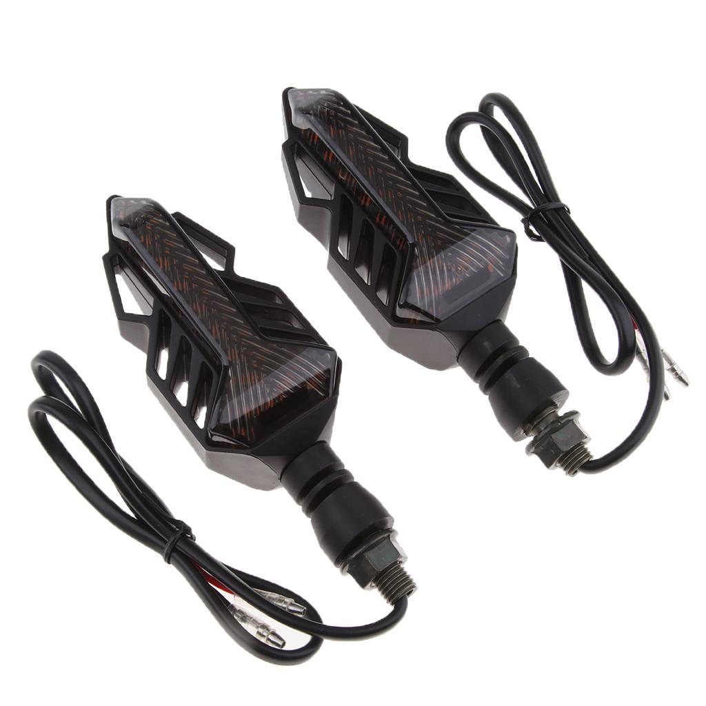 2pcs Flowing Waterproof Motorbike Turn Signal Lights Flashing Arrow Turning Indicators 12V Universal for Motorcycle