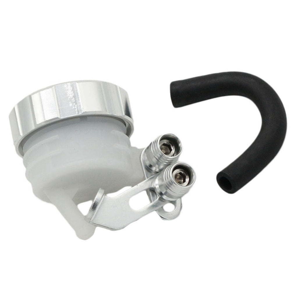 Universal Motorcycle Brake Clutch Oil Cup Cylinder Fluid Reservoir Silver