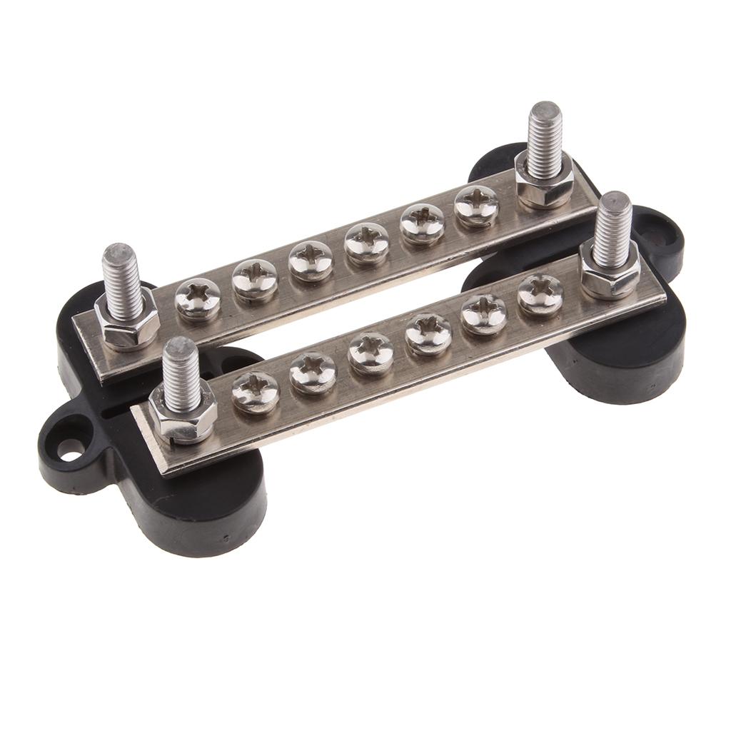 Dual Row 6 Position Screw Terminal Strip Bus Bar Power Distribution Block