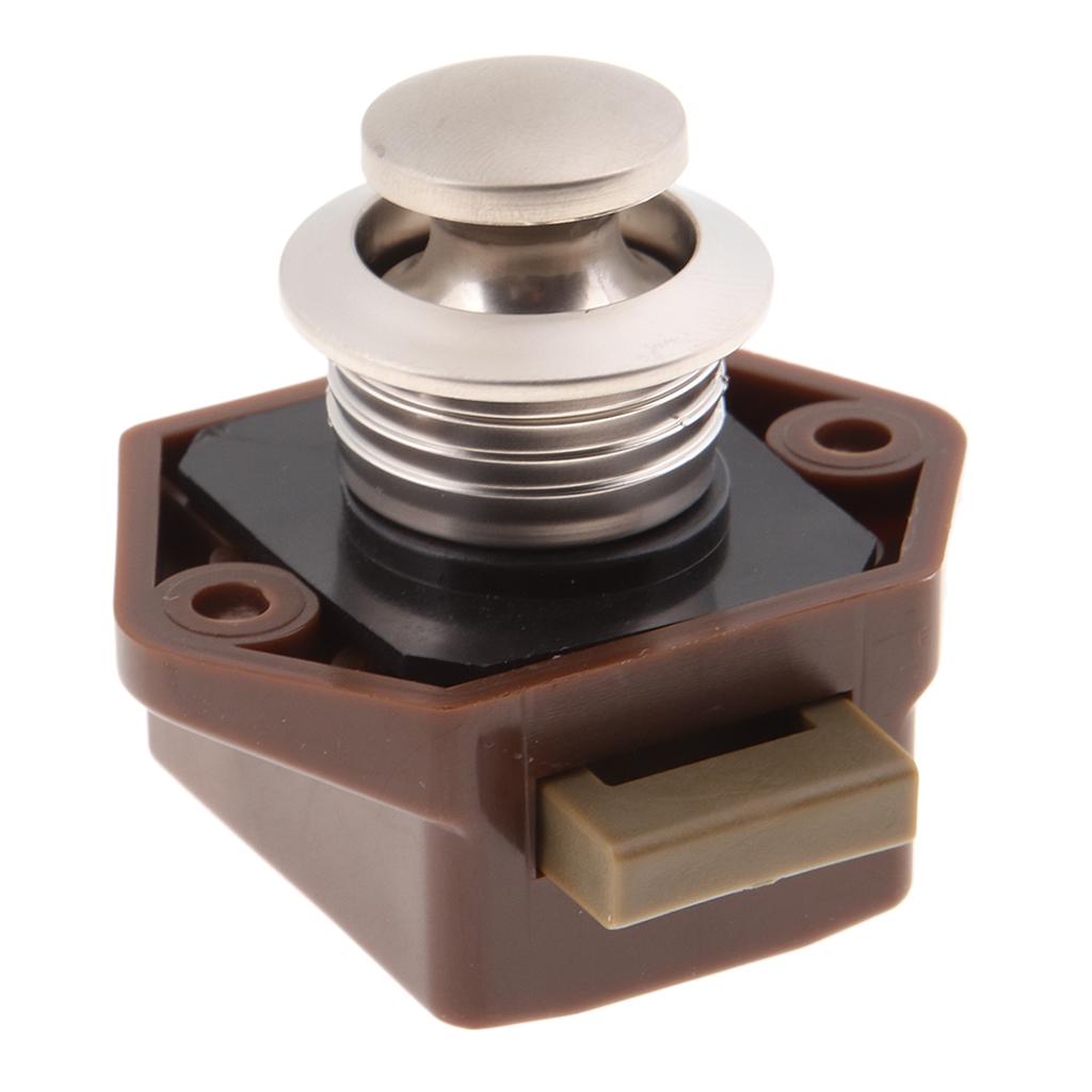 Push Button Latch Lock Keyless for Boat RV Caravan Cabinet Cupboard Brown