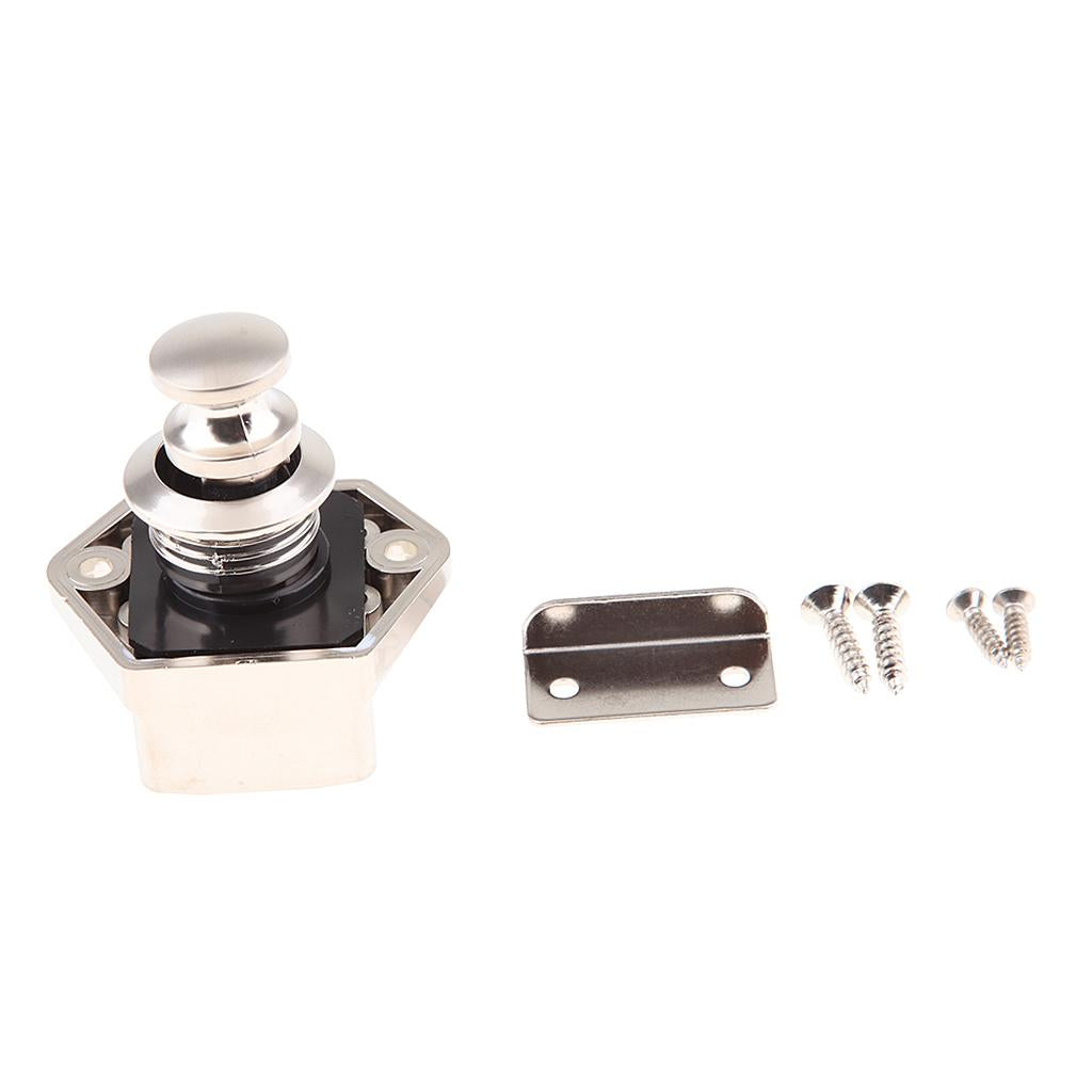 Push Button Latch Lock Keyless for Boat RV Caravan Cabinet Cupboard Nickel