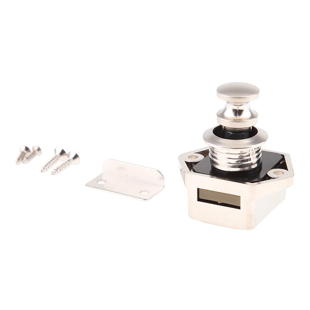 Push Button Latch Lock Keyless for Boat RV Caravan Cabinet Cupboard Nickel