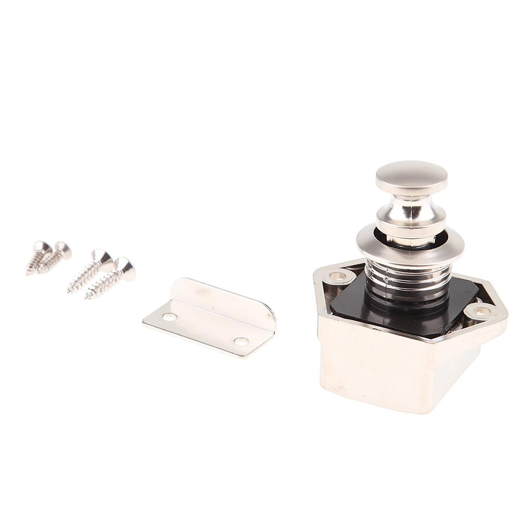 Push Button Latch Lock Keyless for Boat RV Caravan Cabinet Cupboard Nickel