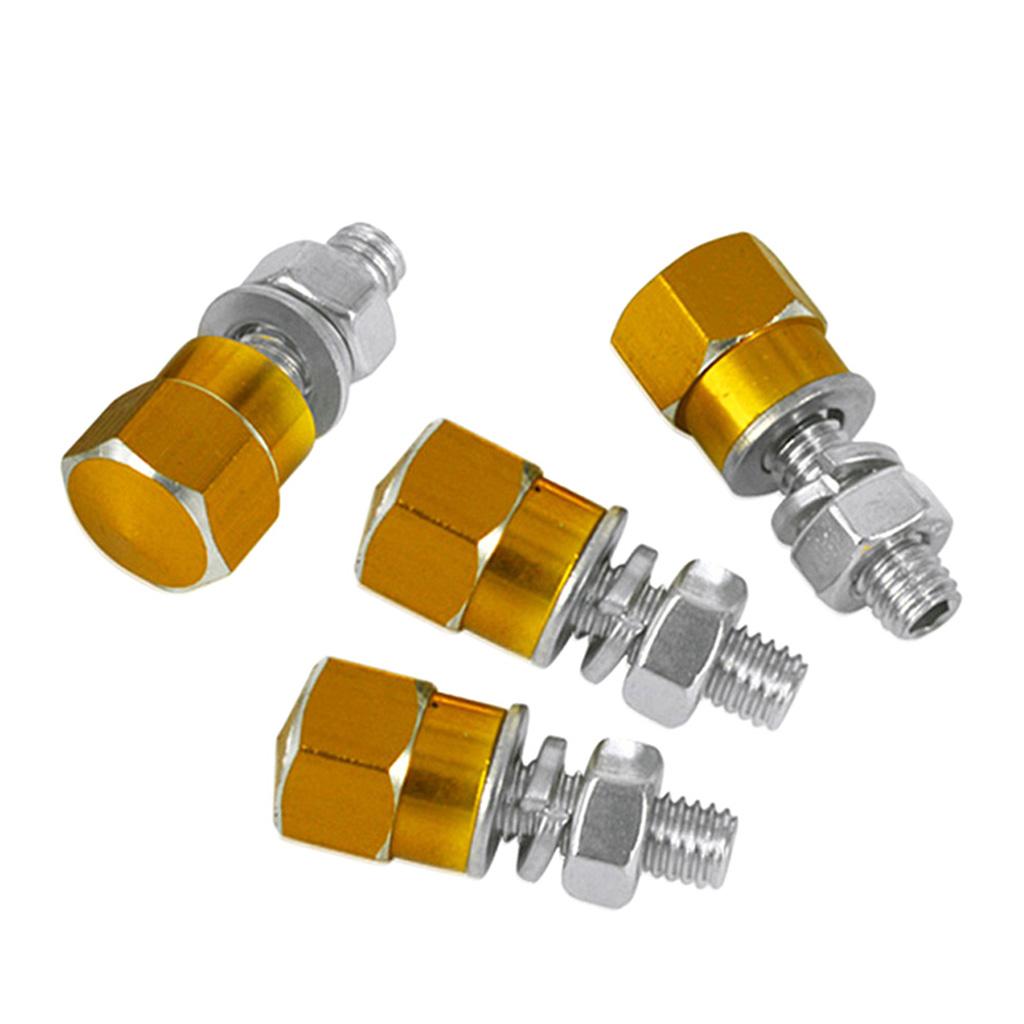 4pcs Aluminium Motorcycle License Plate Frame Fasteners/Bolts/Screws Gold