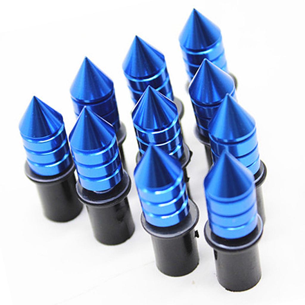 10 x Universal Windscreen Windshield Spike Bolts M5 Screw Well Nuts Blue