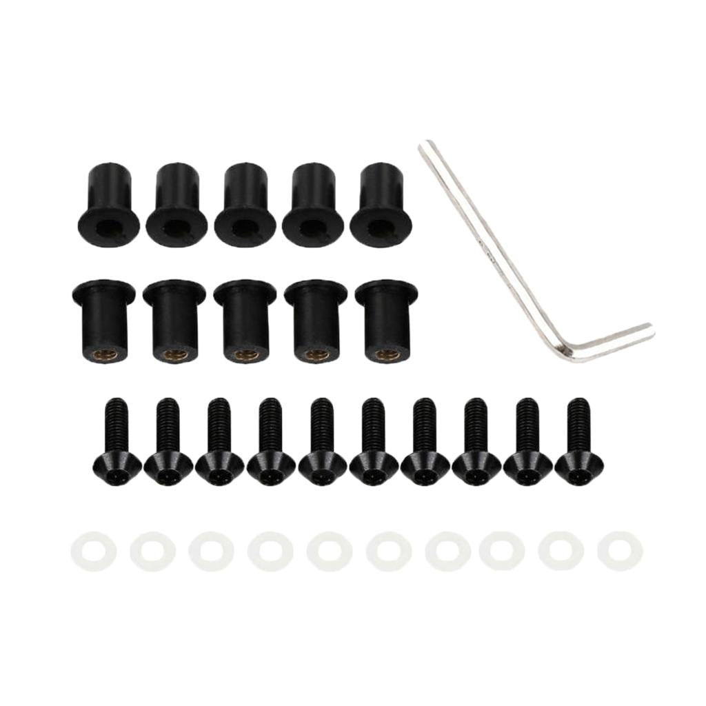 3x10 Pieces Universal Windscreen Windshield Bolts Screw Kit M5 5mm Bolt Blue
