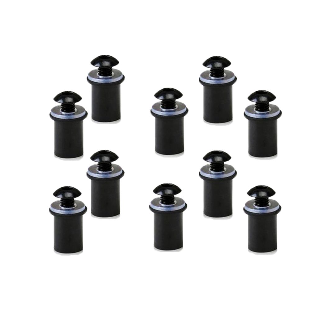 10 Pieces Universal Windscreen Windshield Bolts Screw Kit M5 5mm Bolt Black