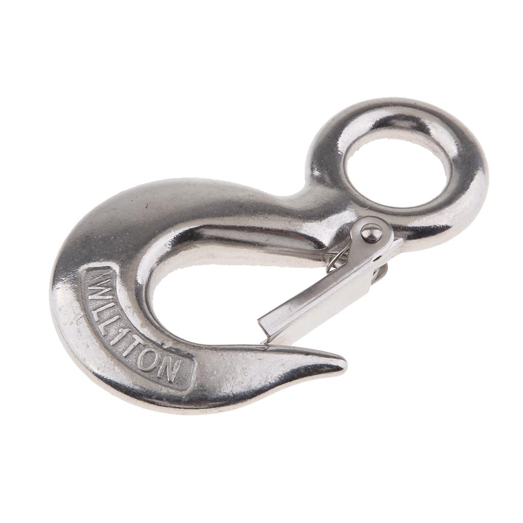 Stainless Steel Clevis Safety Latch Hook Latch for Winch Cable UTV/ATV 1.0T