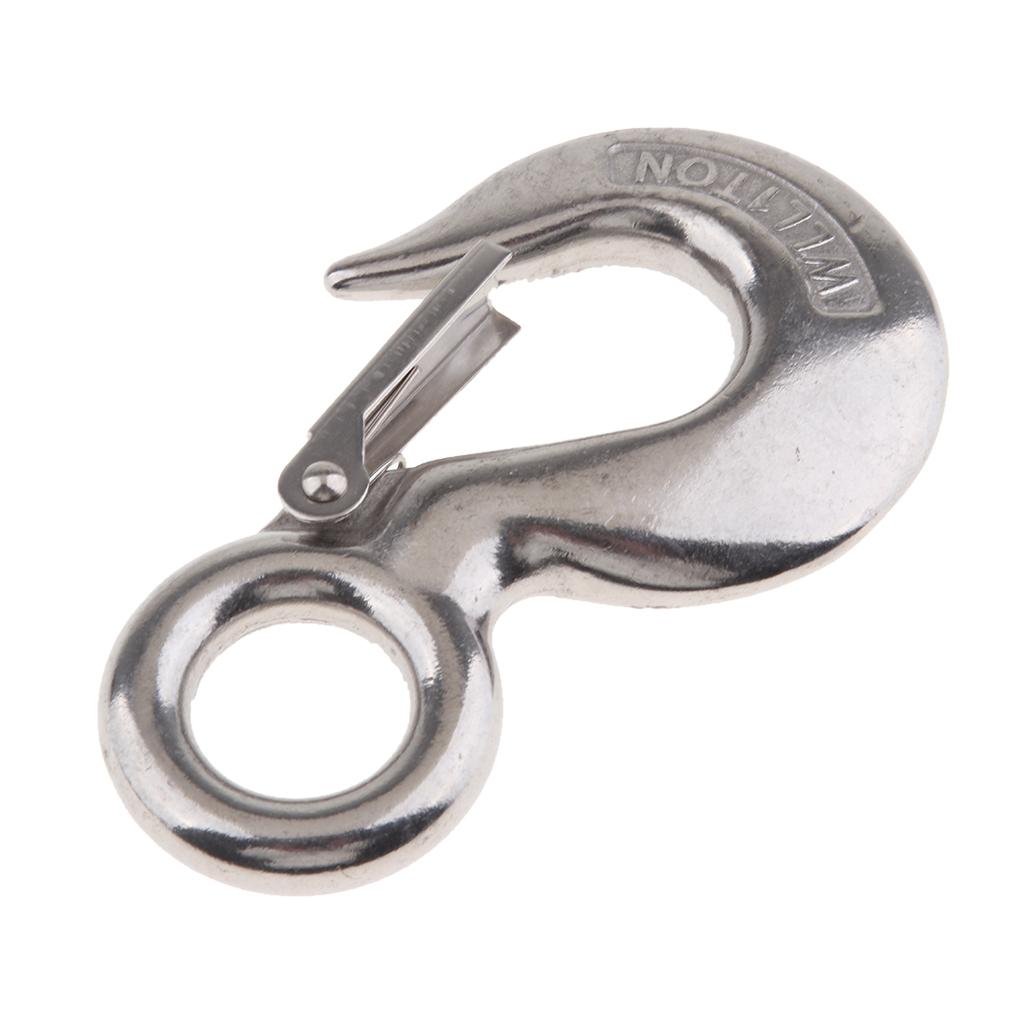Stainless Steel Clevis Safety Latch Hook Latch for Winch Cable UTV/ATV 1.0T