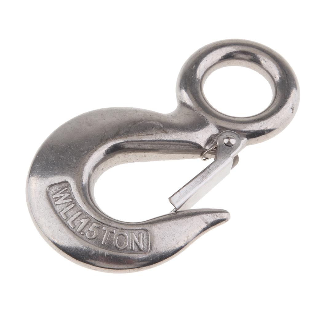 Stainless Steel Clevis Safety Latch Hook Latch for Winch Cable UTV/ATV 1.5T