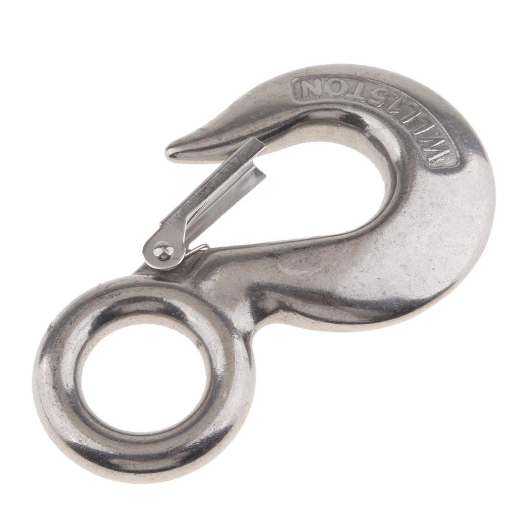 Stainless Steel Clevis Safety Latch Hook Latch for Winch Cable UTV/ATV 1.5T