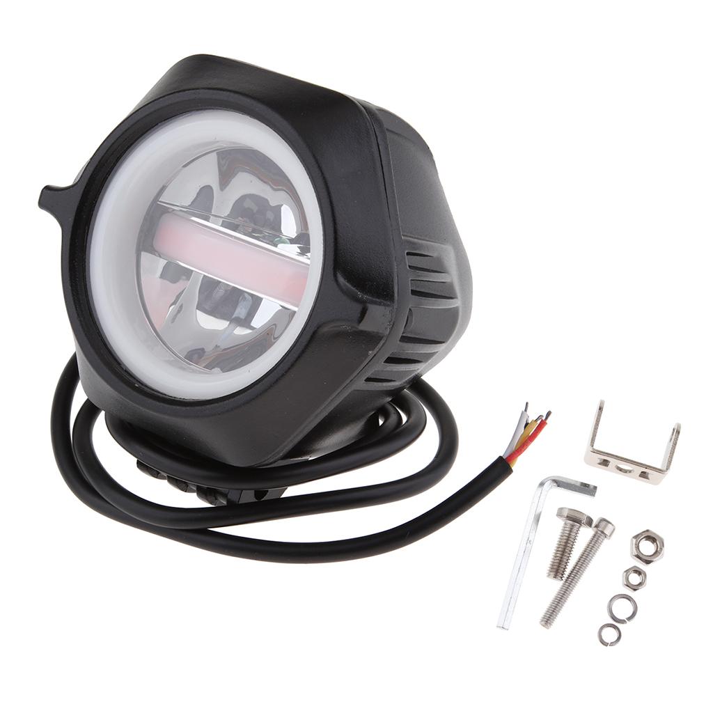 Bright Bottom Mount Headlight Motorcycle Custom Spotlight -  Black Chrome