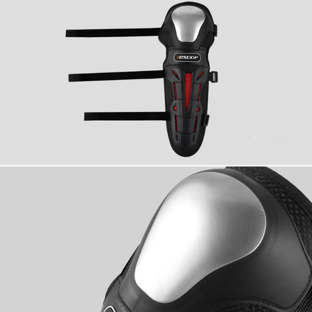 4Pieces Adults EVA Motorcycle ATV Motocross Elbow Knee Pads Shin Guards Protector Motorbike Racing- for Adult (Short+Long)