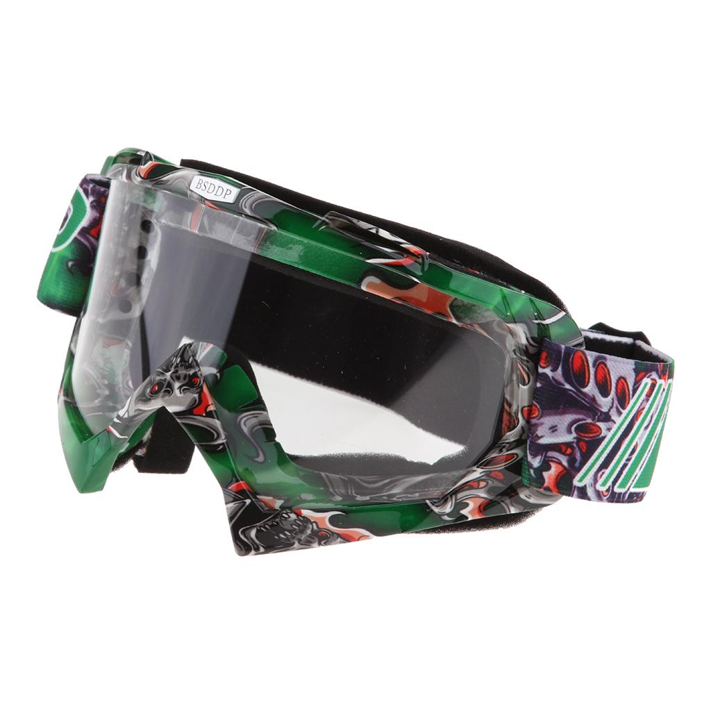 Anti Fog Motorcycle ATV Dirt Bike Racing Goggles Glasses A011 White Mirror