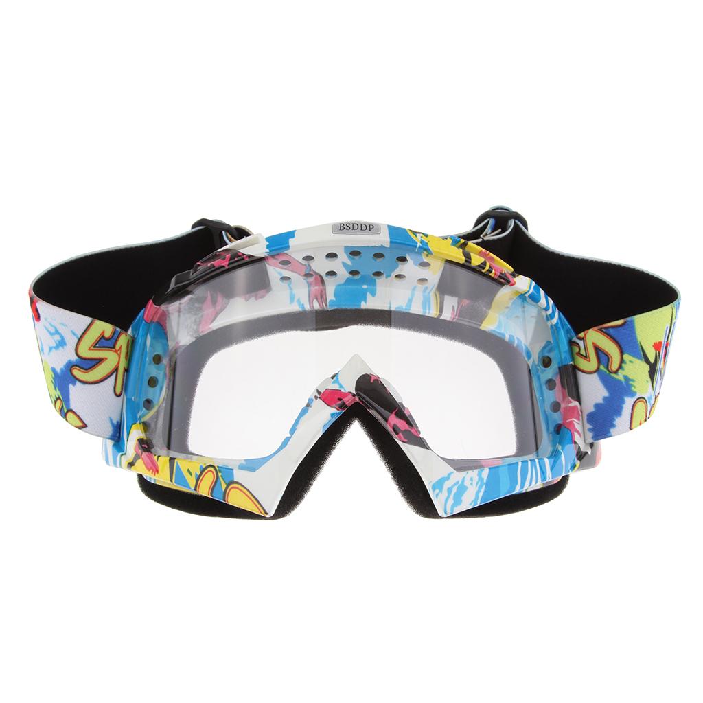 Anti Fog Motorcycle ATV Dirt Bike Racing Goggles Glasses A014 White Mirror