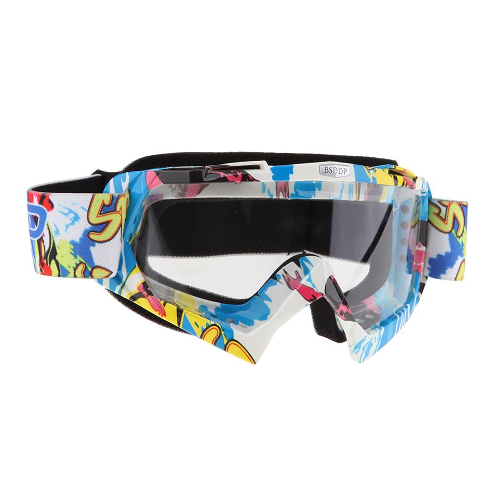 Anti Fog Motorcycle ATV Dirt Bike Racing Goggles Glasses A014 White Mirror