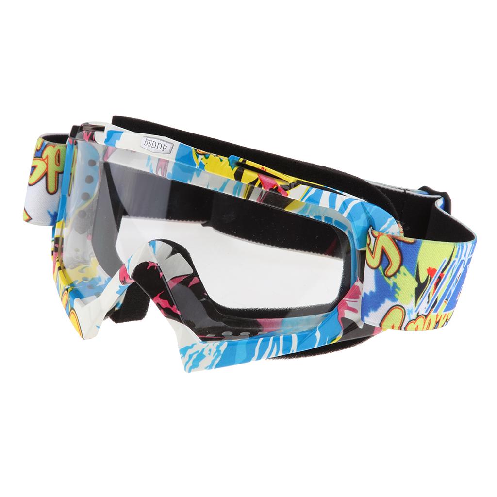 Anti Fog Motorcycle ATV Dirt Bike Racing Goggles Glasses A014 White Mirror