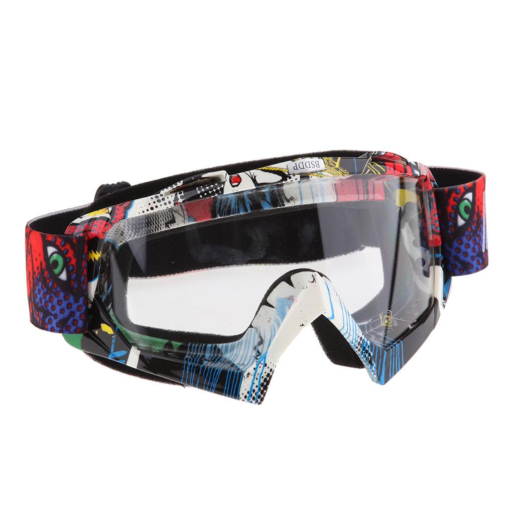 Anti Fog Motorcycle ATV Dirt Bike Racing Goggles Glasses A016 White Mirror