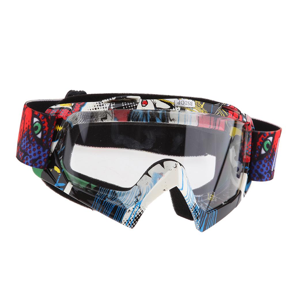 Anti Fog Motorcycle ATV Dirt Bike Racing Goggles Glasses A016 White Mirror