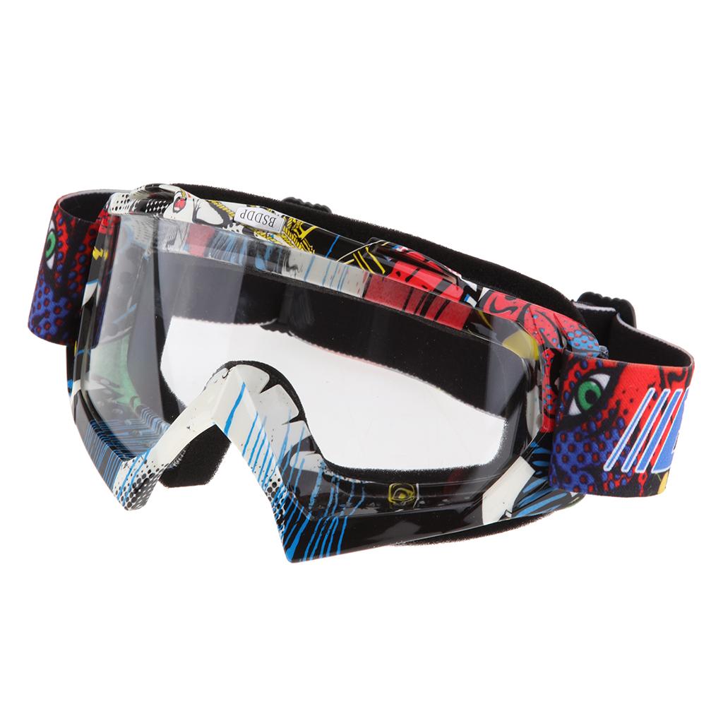 Anti Fog Motorcycle ATV Dirt Bike Racing Goggles Glasses A016 White Mirror