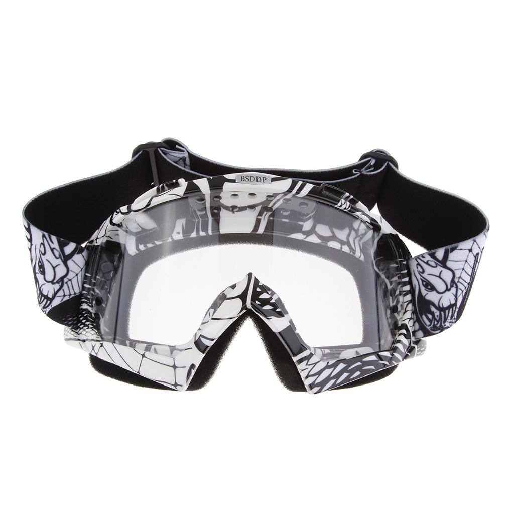Anti Fog Motorcycle ATV Dirt Bike Racing Goggles Glasses A017 White Mirror