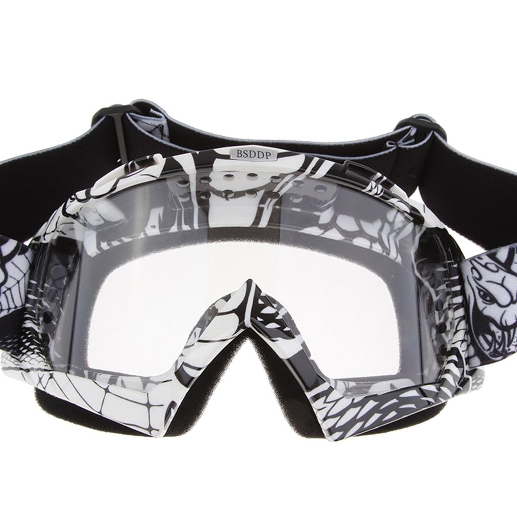 Anti Fog Motorcycle ATV Dirt Bike Racing Goggles Glasses A017 White Mirror
