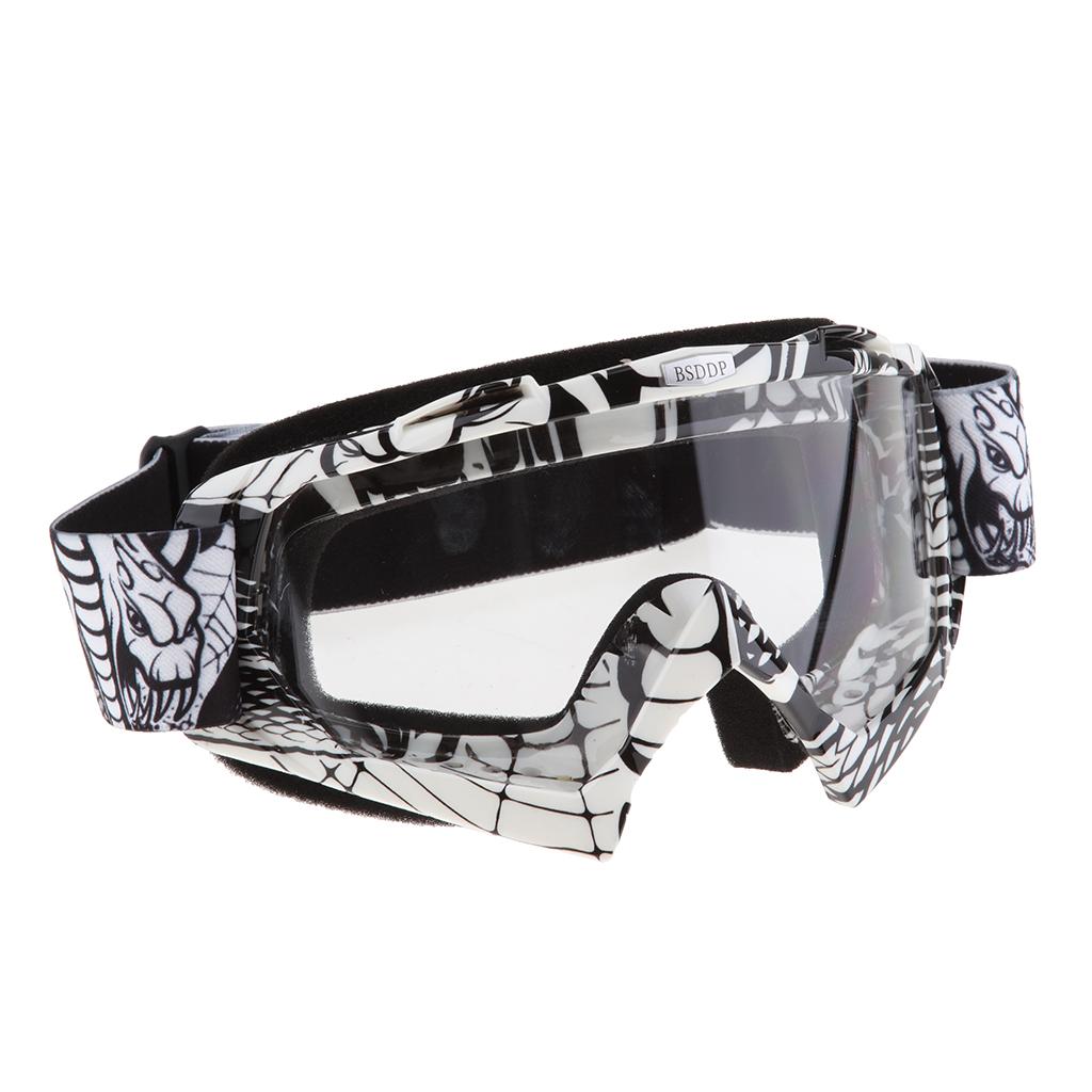 Anti Fog Motorcycle ATV Dirt Bike Racing Goggles Glasses A017 White Mirror
