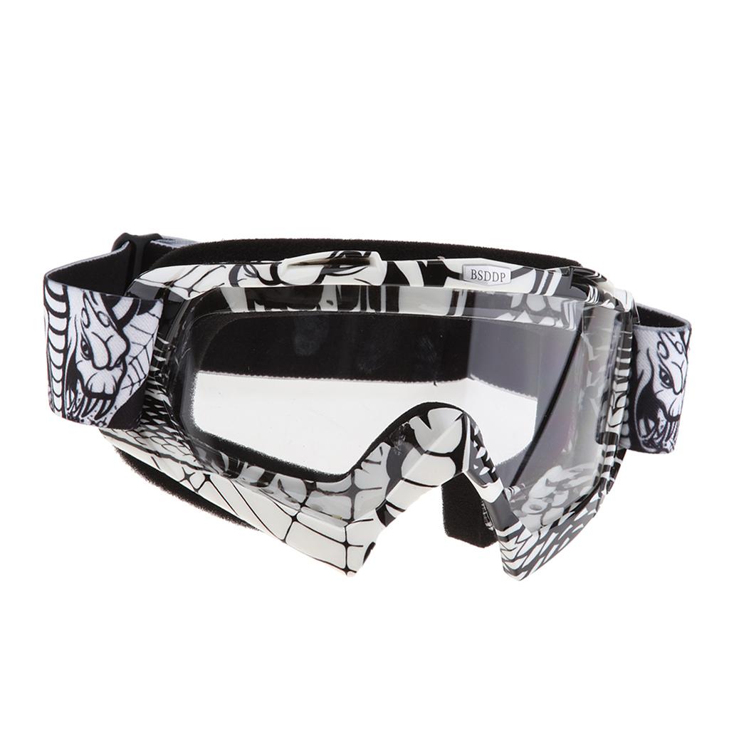 Anti Fog Motorcycle ATV Dirt Bike Racing Goggles Glasses A017 White Mirror