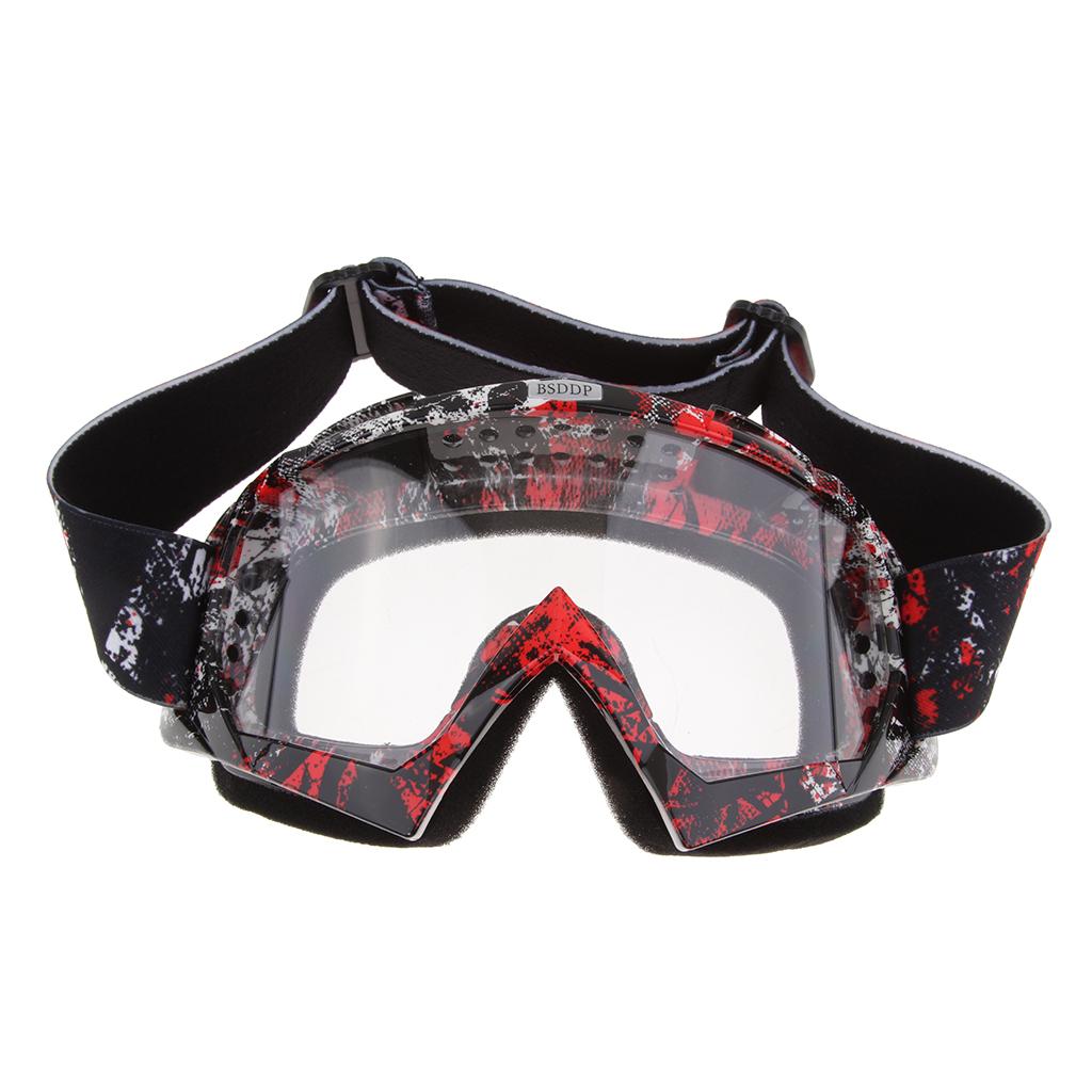 Anti Fog Motorcycle ATV Dirt Bike Racing Goggles Glasses A018 White Mirror