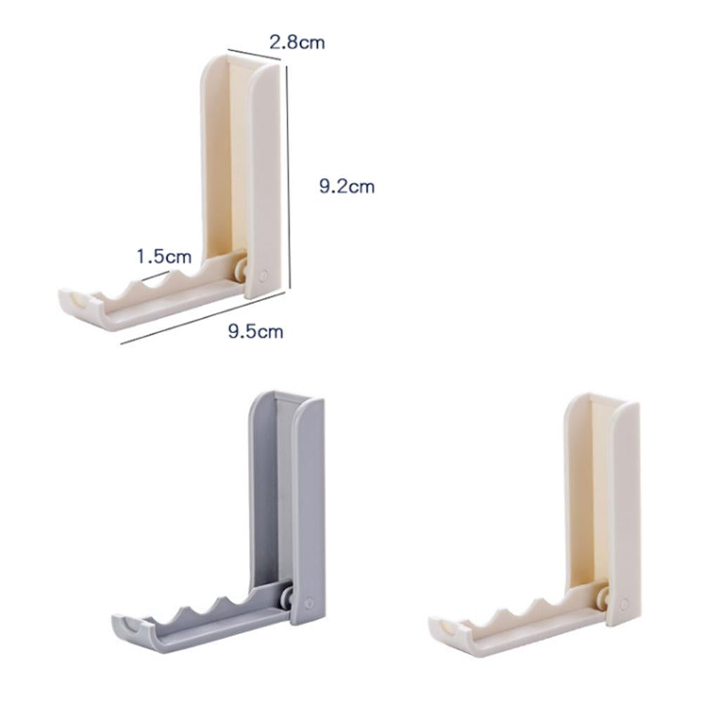 3xFoldable Sticky Wall Clothes Hanging Hooks Holder for Bathroom Bedroom Gray