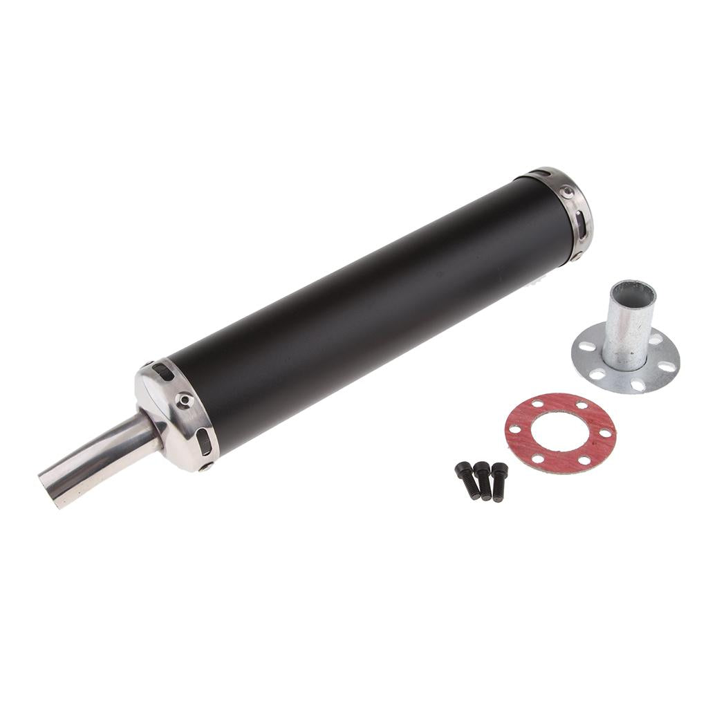 Motorcycle Modified Straight Exhaust Muffler Exhaust Pipe Universal Black