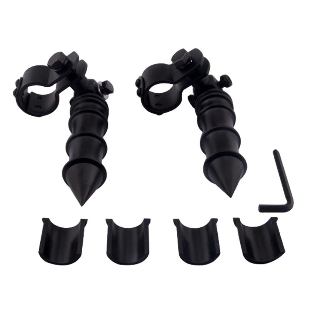 Motorcycle Foot Pegs for Cruiser Bobber Chopper Cafe Racer Black