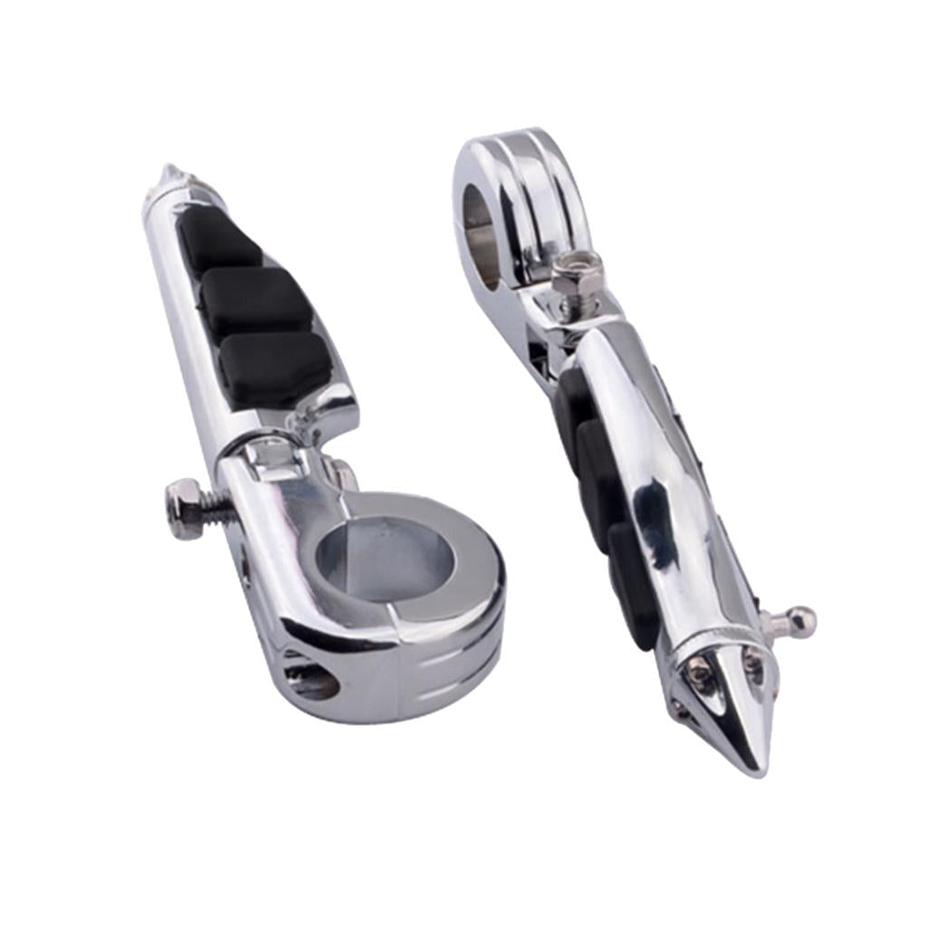 Universal 32mm Motorcycle Engine Guard Highway Foot Pegs Footpeg Kit for Honda VT750 VT1100 VTX1300 VTX1800 Magna 750 VF750 VF1100 (Silver)