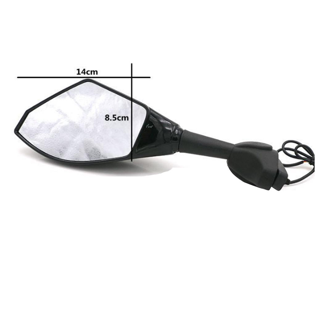Motorcycle Universal Rearview Turn Signal Mirrors Large Displacement  Yellow