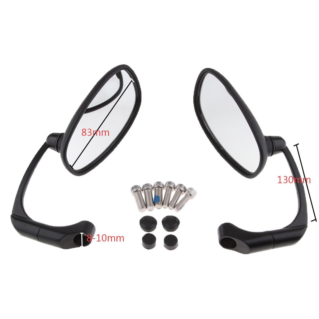 Universal 8mm Alloy Side Rear View Race Convex Side Mirrors for Yamaha Motorcycle Scooter ATV