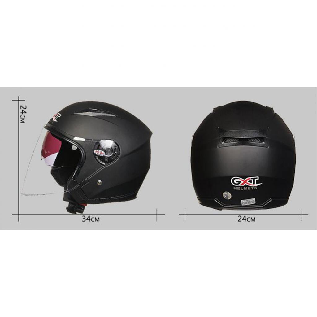 Motorbike Helmet Half Face Daul Visor Helmet UV Protection   White L