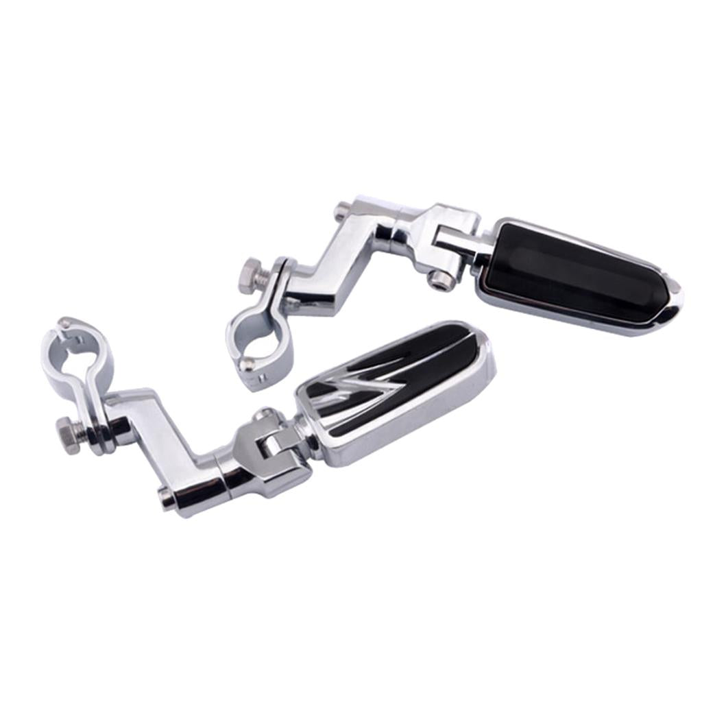 Motorcycle Front Folding Footpegs Pedals for Yamaha w/ 1" Engine Guard Frame