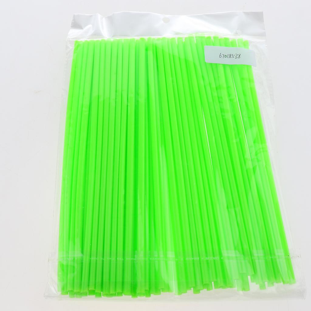 72Pieces Universal Motocross Wheel Rim Spoke Wraps Skins Cover Grass Green