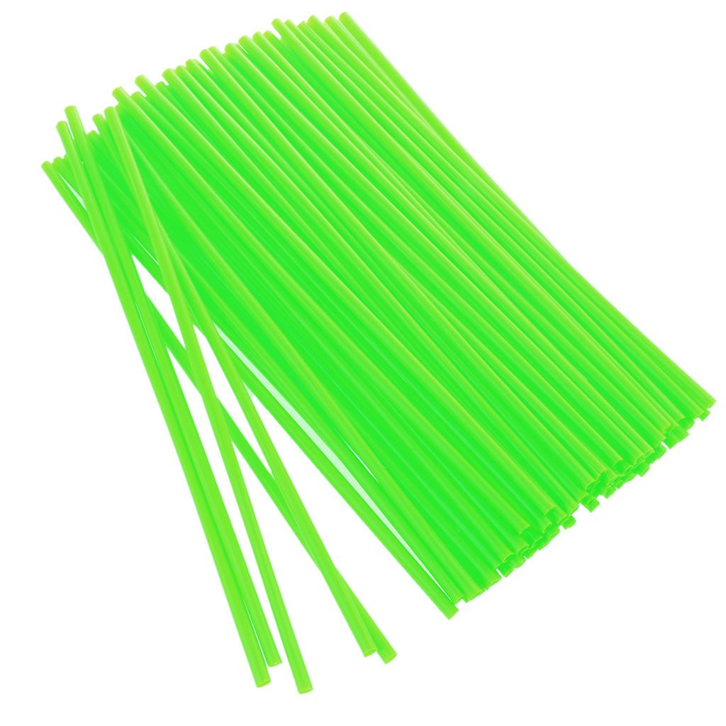 72Pieces Universal Motocross Wheel Rim Spoke Wraps Skins Cover Grass Green